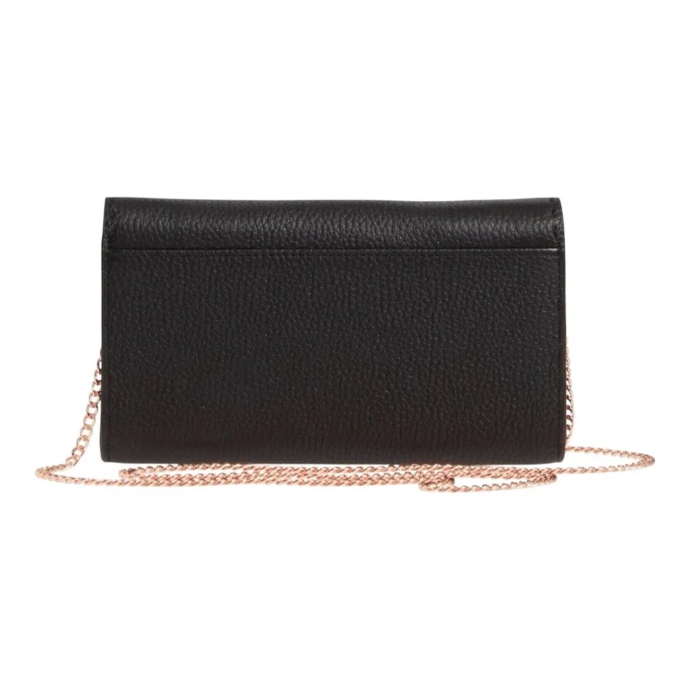 🖤 Ted Baker Black Leather Janet Matinee Clutch Wallet Bag New - Picture 2 of 5